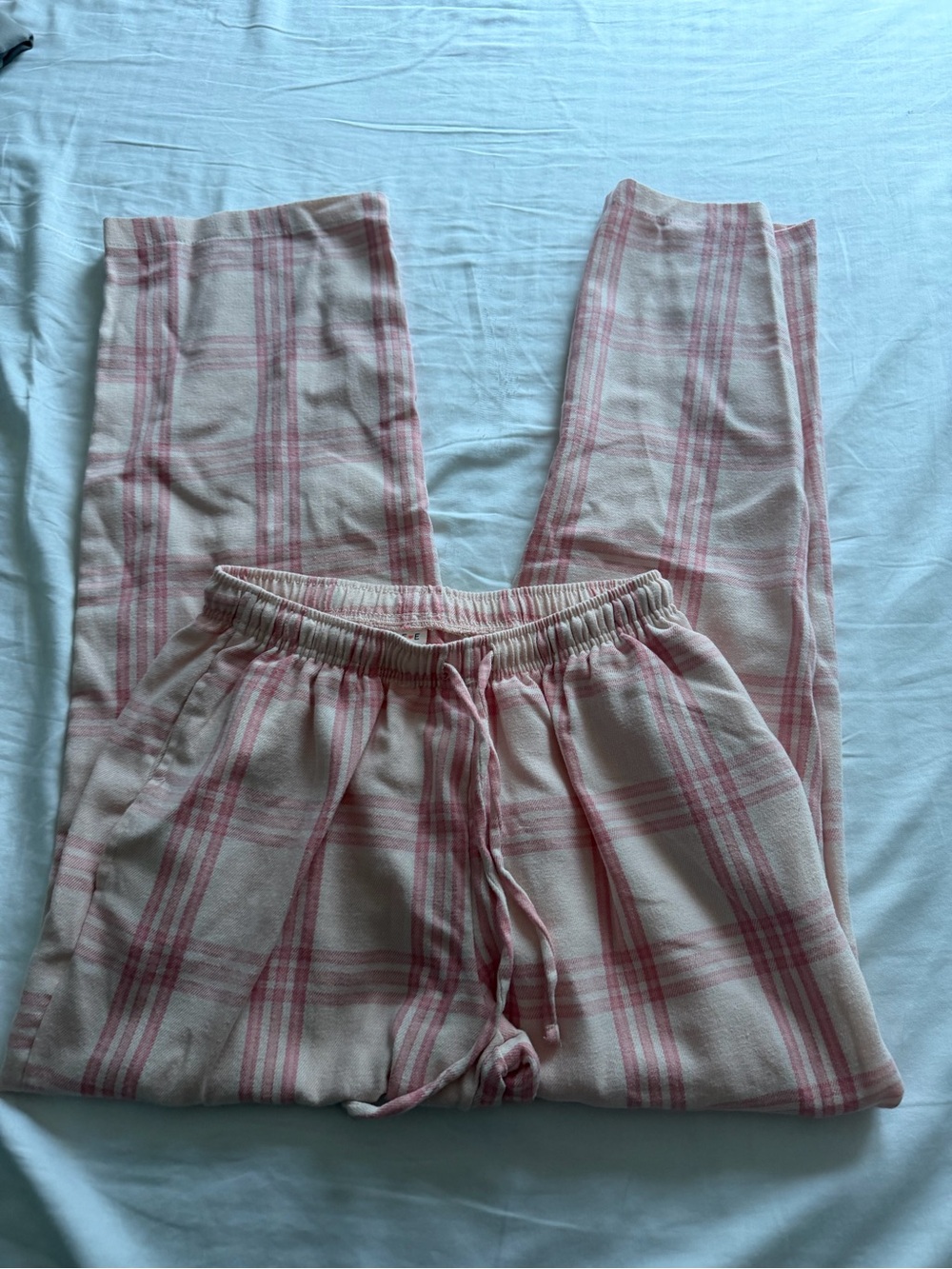 Blue and Pink Plaid Drawstring Lounge Pants 2x